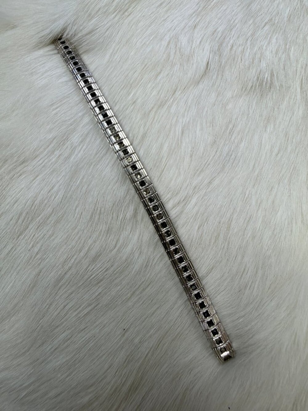 Vintage Speidel Gold Filled Watch Band C-Ring Expansion Rhinestones